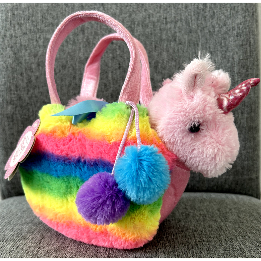 Aurora Fancy Pals Carrier Rainbow Unicorn 7" Stuffed Animal - Picture 2 of 6